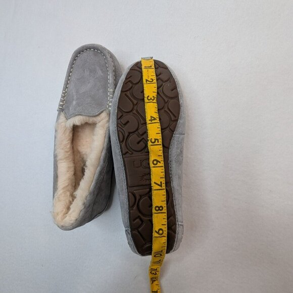 Ugg Ansley Light Grey Gray Shearling Lined Moccasin Shoe English & Arabic - Picture 11 of 14